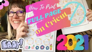 How to Waste Less Space Printing a Full Page On Cricut  EASY 2021 Version [upl. by Ailliw]