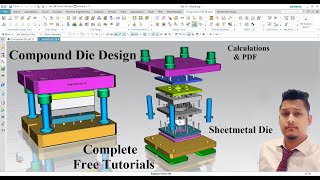 Compound DieTool Designing or How to Design Compound Die or Washer Die design tutorials Sheetmetal [upl. by Refenej]