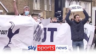 Levy Out protests at Tottenham Hotspur stadium ahead of match against Southampton [upl. by Jasper]