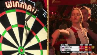 2016 Winmau World Masters Girls Final Koroleva vs Greaves [upl. by Odnuges]