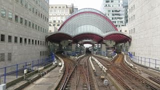 London Riding the DLR train from Lewisham to Bank via Canary Wharf [upl. by Entruoc]