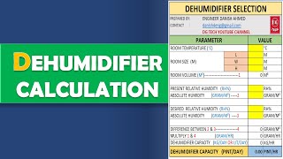 DEHUMIDIFIER CALCULATION [upl. by Guild]