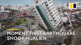 Taiwan earthquake 2018 panic and fear as first deadly quake hit Hualien [upl. by Laroc]