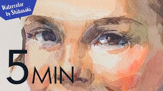 Eng sub 5min Easy Watercolor  Girls face [upl. by Ilrebmyk]