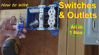 How to Wire Multiple Outlets amp Switches in 1 Box [upl. by Odelet]