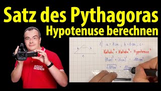 Satz des Pythagoras  Hypotenuse berechnen  einfach erklärt  Lehrerschmidt [upl. by Asirahc]