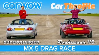 MX5 V6 Swap vs Supercharged Tuned Miata DRAG RACE ROLLING RACE amp BRAKE TEST [upl. by Brott]