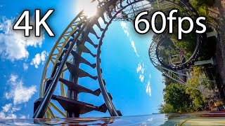 Corkscrew front seat onride 4K POV 60fps Silverwood Theme Park [upl. by Oecam504]