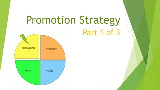 Marketing Mix Promotion Strategy part 1 [upl. by Ernaline]