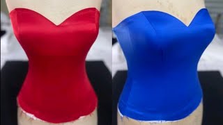 Bustier Crop top details tutorialDiy [upl. by Parent]