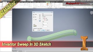 Inventor Sweep In 3D Sketch Tutorial [upl. by Nylinnej267]