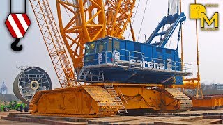 GIANT CRAWLER CRANE TEREX CC 9800 SARENS ERECTING WIND ENERGY PLANT [upl. by Eedyak]