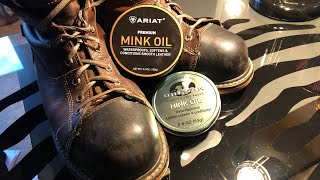 Applying Mink Oil To Leather Boots [upl. by Billi]