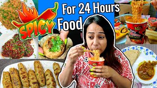 I only ate SPICY FOOD for 24 hours challenge [upl. by Genni]