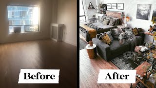 Studio Apartment Makeover My 500 sq ft Studio Apartment Before and After [upl. by Neleag]