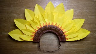 DIY FLOWER HEADDRESS SUNFLOWER FESTIVAL HEADPIECE [upl. by Alhan]