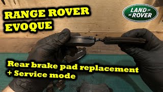 Range Rover Evoque Rear Brake Pad Replacement  Installation  Park Brake Maintenance Mode How To [upl. by Larrej]