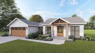 MODERN FARMHOUSE PLAN 04100248 WITH INTERIOR [upl. by Adliw]