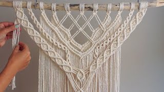 DIY Macrame Tutorial  Intermediate Wall Hanging Part 2 [upl. by Ahsinod963]