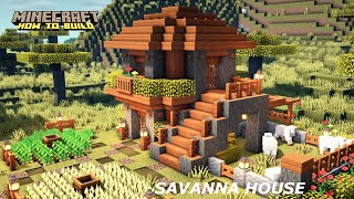 Minecraft How to build a Savanna House  Acacia House Tutorial [upl. by Mingche637]