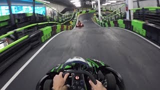 Racing Electric Go Karts At 35 MPH  Andretti Indoor Kart amp Games Orlando [upl. by Adnol]