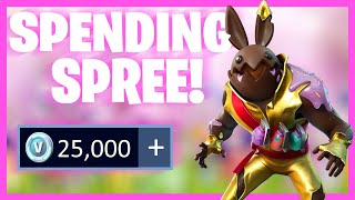 SPENDING 25000 VBucks in FORTNITE Spending Spree [upl. by Armilda]