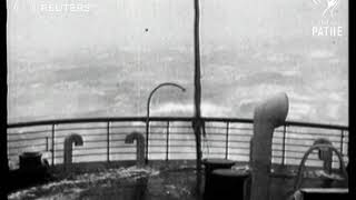 Ship RMS Aquitania battles terrific ocean storm 1922 [upl. by Naples]