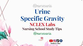 Urine Specific Gravity  Normal Range  Interpretation  NCLEX Study Tips [upl. by Llennhoj430]