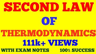 SECOND LAW OF THERMODYNAMICS  2nd LAW OF THERMODYNAMICS  WITH EXAM NOTES [upl. by Ahsimaj]