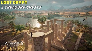 Loot Treasure  Lost Crypt Lake Mareotis  Entrance Location  Assassins Creed Origins [upl. by Lleder544]