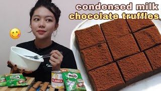 CONDENSED MILK CHOCOLATE TRUFFLES 2 INGREDIENTS ONLY  Philippines [upl. by Cassil]