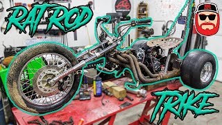 125cc V8 Header Rat Rod Mini Trike Build Ep 3 [upl. by Latt722]