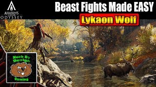 Assassins Creed Odyssey  How to Beat the Lykaon Wolf  Beast Fight made Easy [upl. by Gmur]