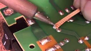 Solder removal from a circuit board [upl. by Arrec]