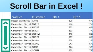 Make Scroll Bar in Excel [upl. by Eeldivad]