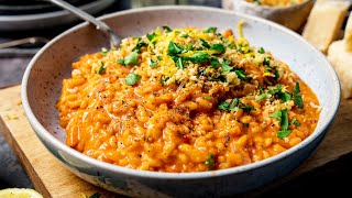 Creamy Tomato Risotto with Crispy Garlic Crumbs [upl. by Notlok]