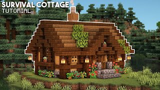 Minecraft How to Build an Aesthetic Cottage  Survival House Tutorial CottagecoreFairycore [upl. by Airtened]