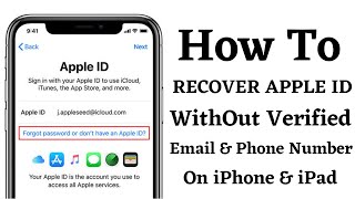 How To Recover Apple iD Without Verified Email amp Phone Number On iPhone iPad Mac  Latest 2021 [upl. by Amirak]