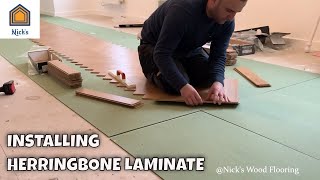 Herringbone Laminate Floor Installation [upl. by Lorine]