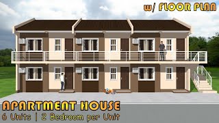 SMALL APARTMENT DESIGN  6 UNITS  41 SQM per UNIT  2 BEDROOM per UNIT [upl. by Mali981]