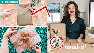 How to Wrap a Gift  10 AMAZING HACKS  The DIY Mommy [upl. by Analed]