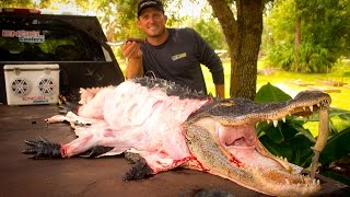 GRAPHIC How to Butcher a Massive Alligator [upl. by Ryun967]