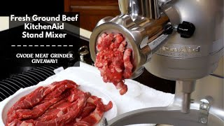 How to Grind Fresh Ground Beef using a KitchenAid Stand Mixer  Gvode Meat Grinder Review amp GIVEAWAY [upl. by Asset648]