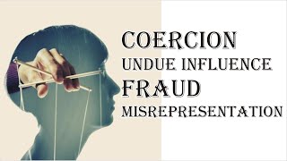 Coercion Undue Influence Fraud Misrepresentation  Indian Contract Act 1872  Law Guru [upl. by Baggs878]