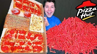 Massive Pizza Hut Takis Dinner Box • MUKBANG [upl. by Sukhum]