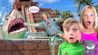 Riding the Shark Slide in Atlantis Overcoming Fear [upl. by Nimajeb645]