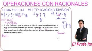 OPERACIONES CON NUMEROS RACIONALES EJERCICIOS RESUELTOS [upl. by Mcclees949]