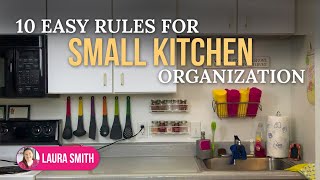 10 Easy Rules for Small Kitchen Organization  No Pantry No Problem [upl. by Skcirdnek]