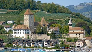 4K Spiez Thunersee Berner Oberland SWITZERLAND アルプス山脈 [upl. by Hpsoj]