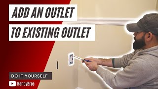 Add an Outlet to Existing Wall or from another Outlet  HANDYBROS [upl. by Seessel895]